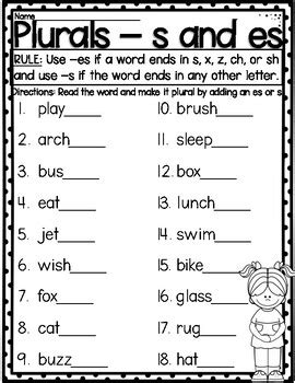 Plurals S And Es Inflectional Endings Plurals By Liddle Minds