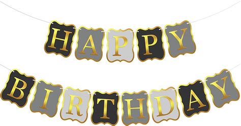 Buy Black and Silver Happy Birthday Banner - Large 10 Feet, NO DIY ...