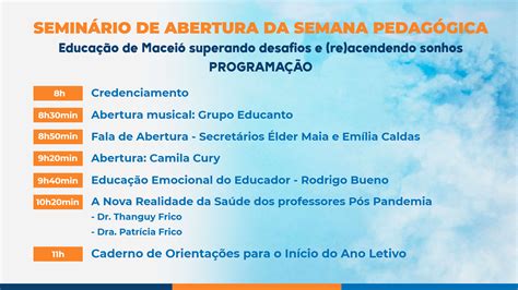 Educa O Realiza Semin Rio De Abertura Da Semana Pedag Gica Para O Ano