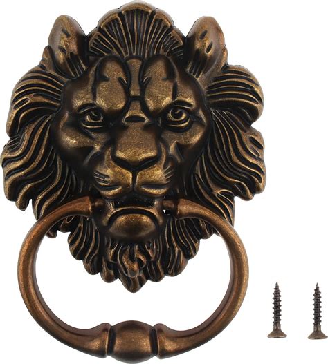 HOJLKLD 6 Inch Lion Head Knocker, Classical Decorative Front Door