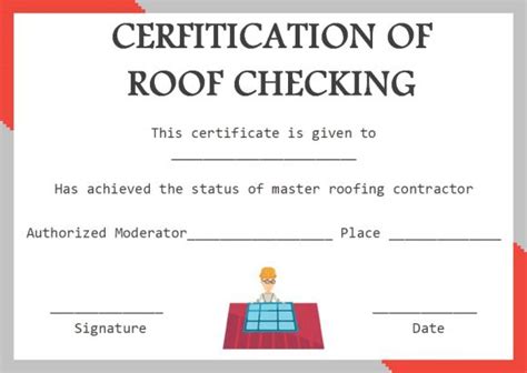 Roof Certificate Templates Completely Online And Free To Personalize