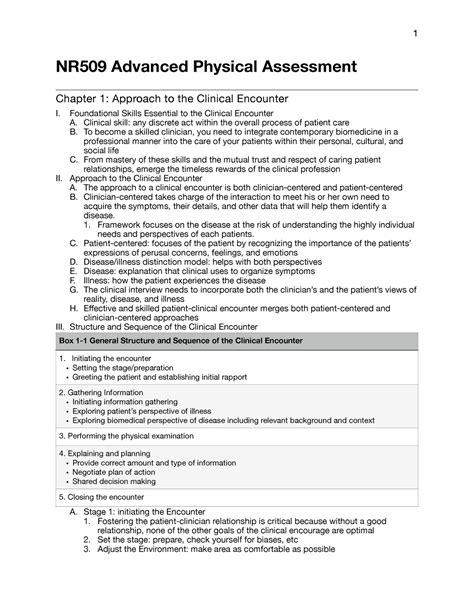 NR509 Chapter 1 Lecture Notes Week 1 NR509 Advanced Physical