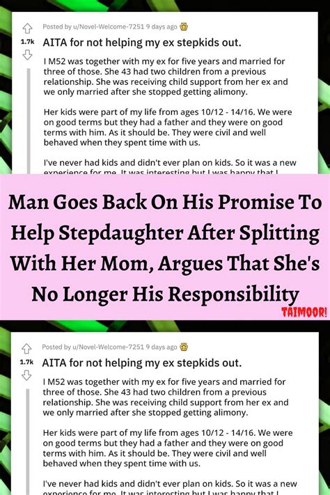 Man Goes Back On His Promise To Help Stepdaughter After Splitting With