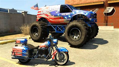 GTA V NEW CARS DLC INDEPENDENCE DAY UPDATE MONSTER TRUCK IN GTA 5