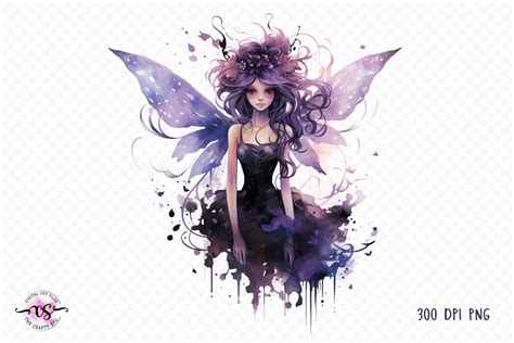 Watercolor Dark Fairies Clipart Graphic By Beedesign · Creative Fabrica