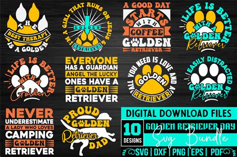 National Golden Retriever Day Svg Bundle Graphic by binasvgbundleCreative Fabrica