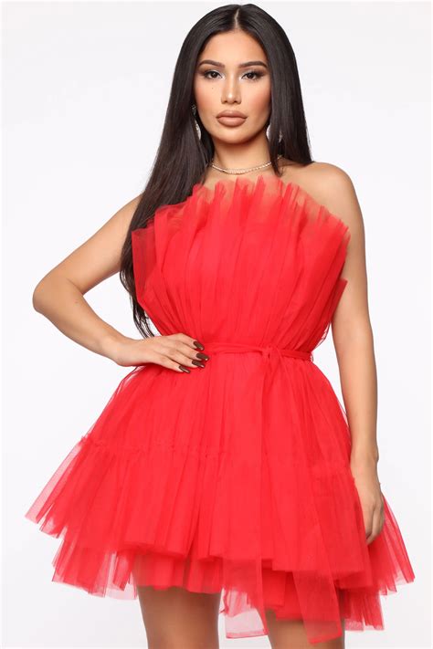 Exclusive Tulle Mini Dress Red Red Tulle Dress Mini Dress Red