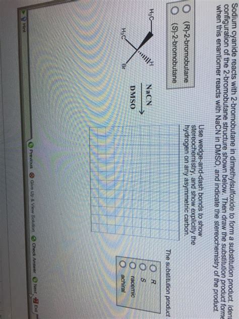 Solved Sodium Cyanide Reacts With 2 Bromobutane In Chegg