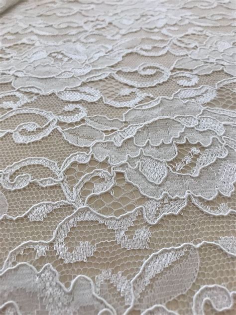 Offwhite Lace Fabric Embroidered Lace French Lace Wedding Etsy