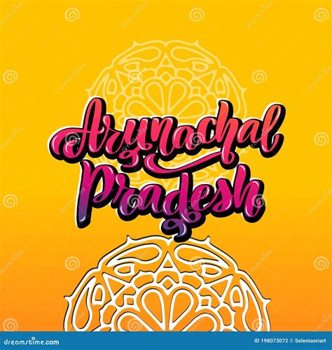 Arunachal Pradesh Vector Illustration Eps10 Mandala Orange