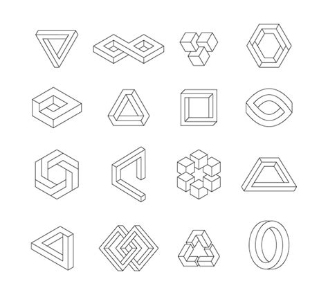 Premium Vector Infinite Figures Abstract Impossible Geometry Graphic