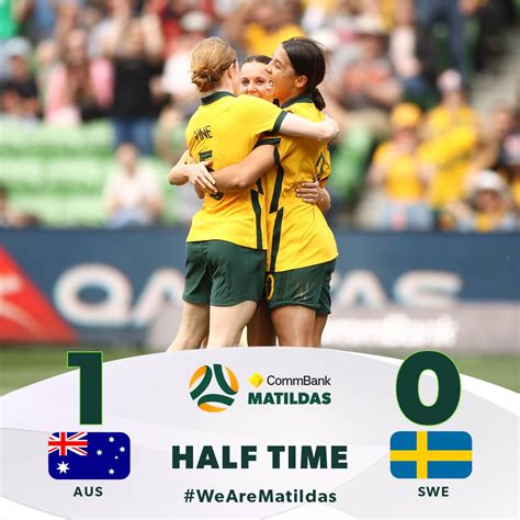 CommBank Matildas On Twitter HALF TIME We Take A 1 0 Lead Into The