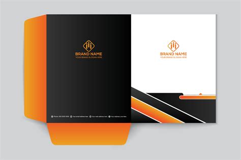 orange and black color presentation folder design 26532340 Vector Art at Vecteezy