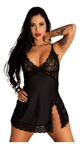 Camisola Sexy Lingerie Renda Sensual Cetim Barata Promaoção Frete grátis