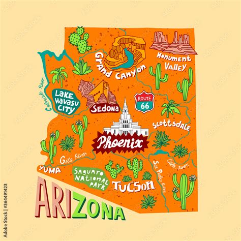 Arizona Map Of Attractions - Allina Madeline