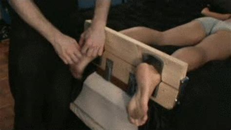 Sasha Tickled In The Stocks Close Up View Only Ticklish Girls