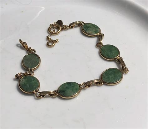 Lot Vintage Green Jade Bracelet