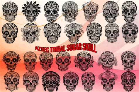 Aztec Tribal sugar skull