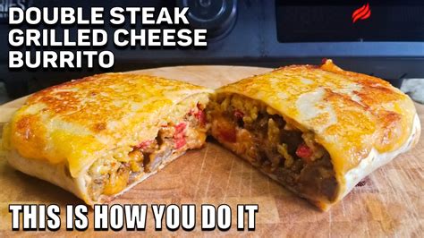 Taco Bell Double Steak Grilled Cheese Burrito Homemade On The Blackstone Griddle Youtube