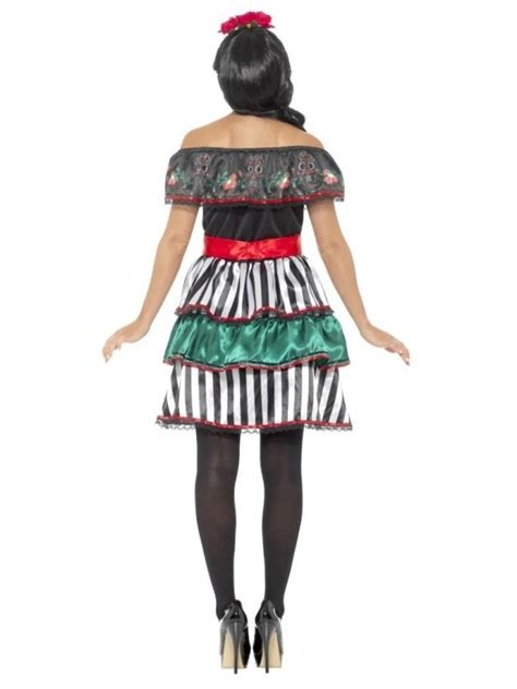 Déguisement dia de los muertos femme robe ceinture et bandeau chez