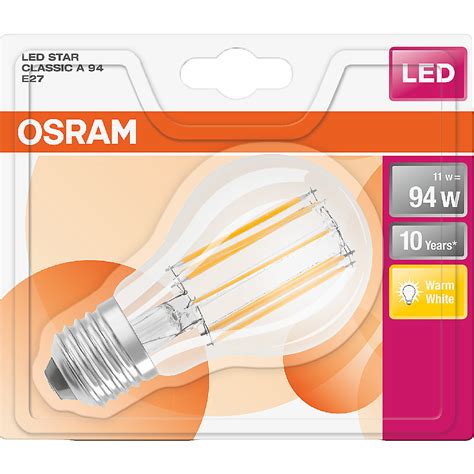 Buy Osram LED Lamp Classic A 11W 94W E27 Clear Migros