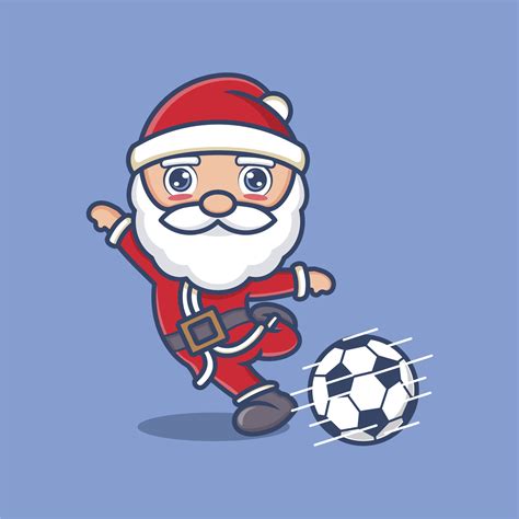 Cute Cartoon Santa Claus Playing Football 20791241 Vector Art At Vecteezy