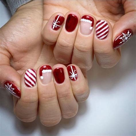 Beautiful Christmas Nail Designs On Short Nails Christmas Nails