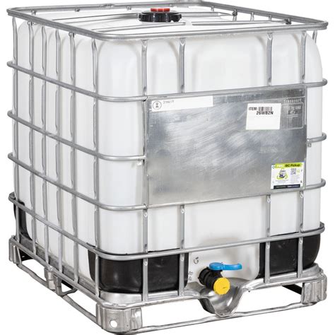 gallon ibc tote rebottled  rated  npt valve steelcomposite