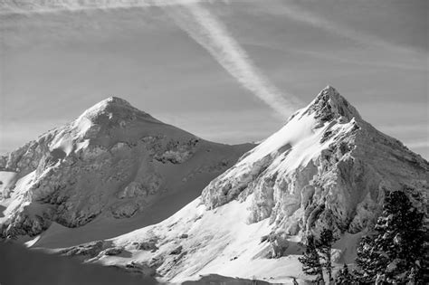 Free Photo | Beautiful black and white shot of snowy high mountains