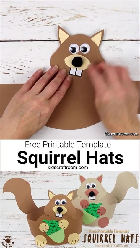 Squirrel Hats Hat Crafts Animal Crafts For Kids Winter Crafts For Kids