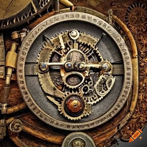 Steampunk desktop clock on Craiyon