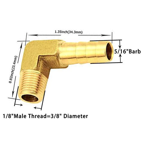 Snapklik Hose Barb 90 Degree Elbow 1 8 NPT Male X 5 16 Hose ID