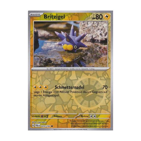 Britzigel 072 193 REVERSE HOLO Entwicklungen In Paldea Pokemon Karte Kaufen