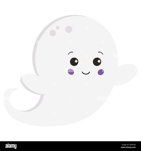 Vector flat style kawaii little cute sweet cartoon baby boy ghost ...