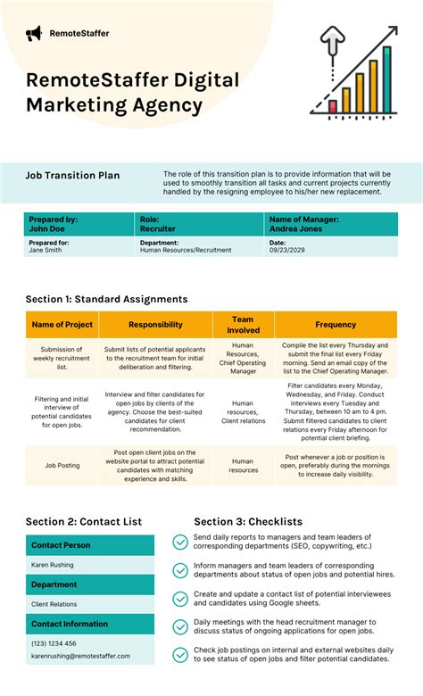 Transition Plan Template Excel