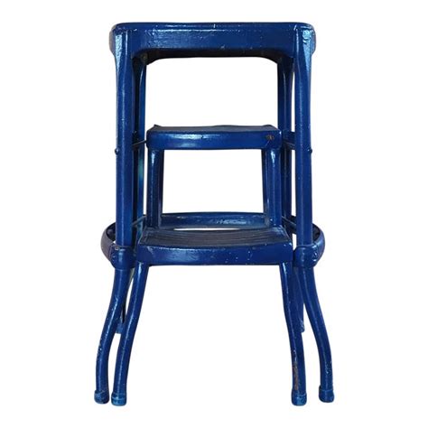 Vintage Metal Step Stool | Chairish