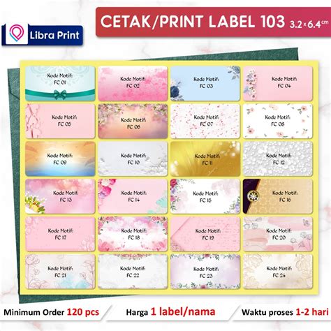 Jual Cetak Stiker Label Print Label Nama Undangan Label Buku