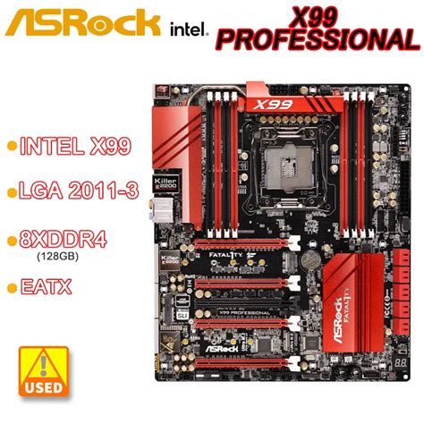 X99 placa mãe asrock x99 profissional lga 2011 3 8xddr4 128gb usb 3 1 2