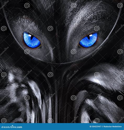 Black Wolf Blue Eyes Art