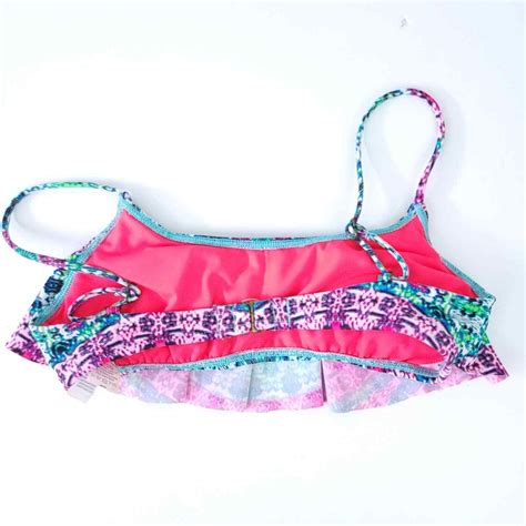 Hobie Swimsuit Bikini Top Small Bright Multicolor Ad Gem