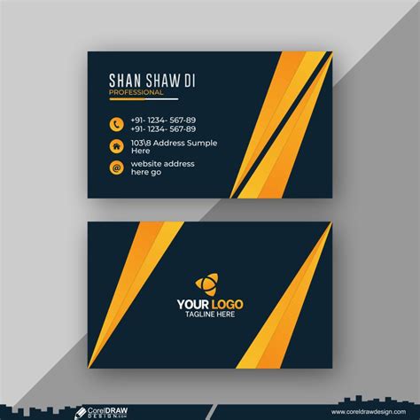 Download Yellow Gradient Business Card Design Background Free Vector