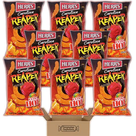 Herr S Carolina Reaper Cheese Puffs Extra Hot Snack 8 Individual 2