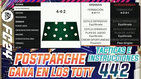 NUEVO META 442 POSTPARCHE TACTICAS PARA LOS TOTY MEJORES TACTICAS E