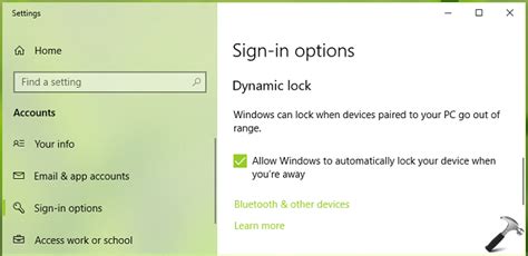 How To Enable And Use Dynamic Lock In Windows 10