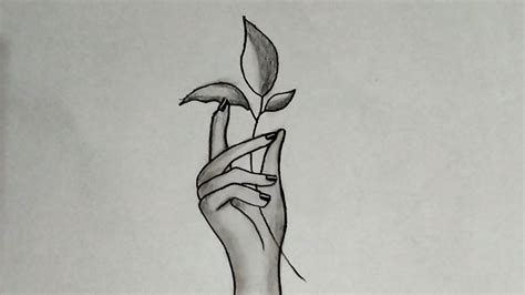 How To Draw A Hand Holding A Flower Step By Step Easy Drawing With