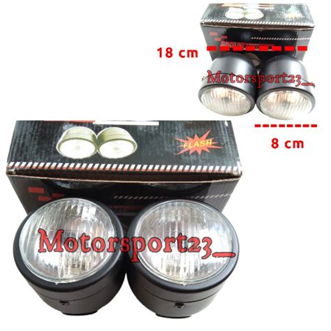 Jual Lampu Reflektor Bulat Double Classic Headlamp Twin Reflektor Cafe