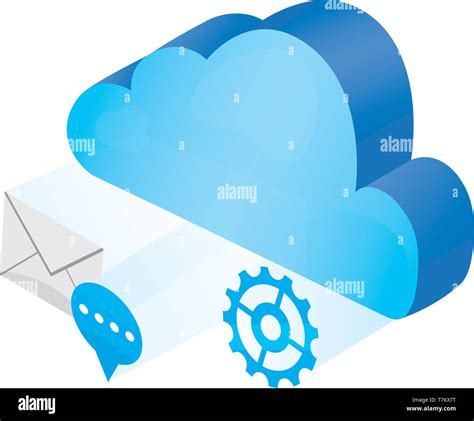 D Cloud Computing Icon With Different Symbols Stock Vector Image Art