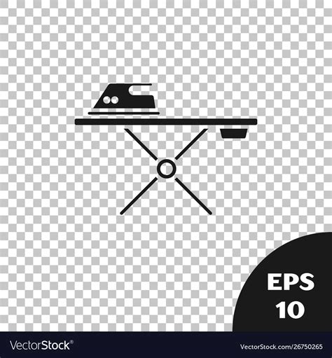 Black Electric Iron And Ironing Board Icon Vector Image