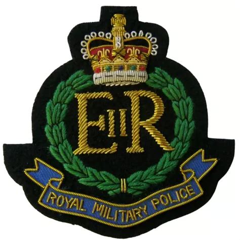 ROYAL MILITARY POLICE Wire Embroidered Bullion Blazer Badge British