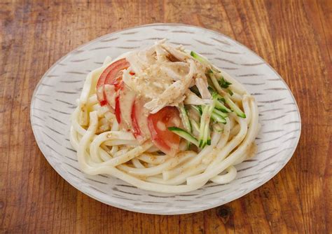 ドレッシングとめんつゆで！ サラダチキンの冷やしうどんのレシピ・作り方 とっておきレシピ キユーピー